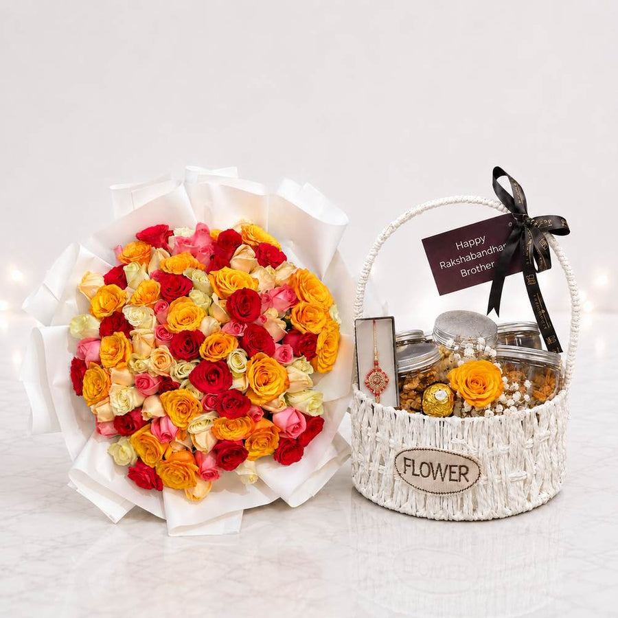 Raksha Bandhan Floral & Gourmet Gift Hamper