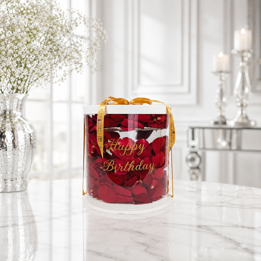 Happy Birthday Rose Petal Cake Box