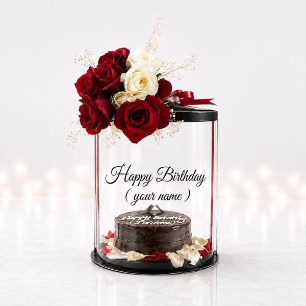 Elegant Floral Cake Surprise Box