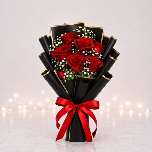 TNE - Midnight Romance Red Rose Bouquet