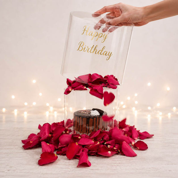 Happy Birthday Rose Petal Cake Box