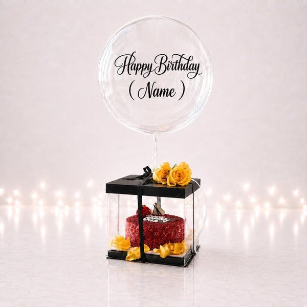 Elegant Birthday Balloon Cake Surprise Box