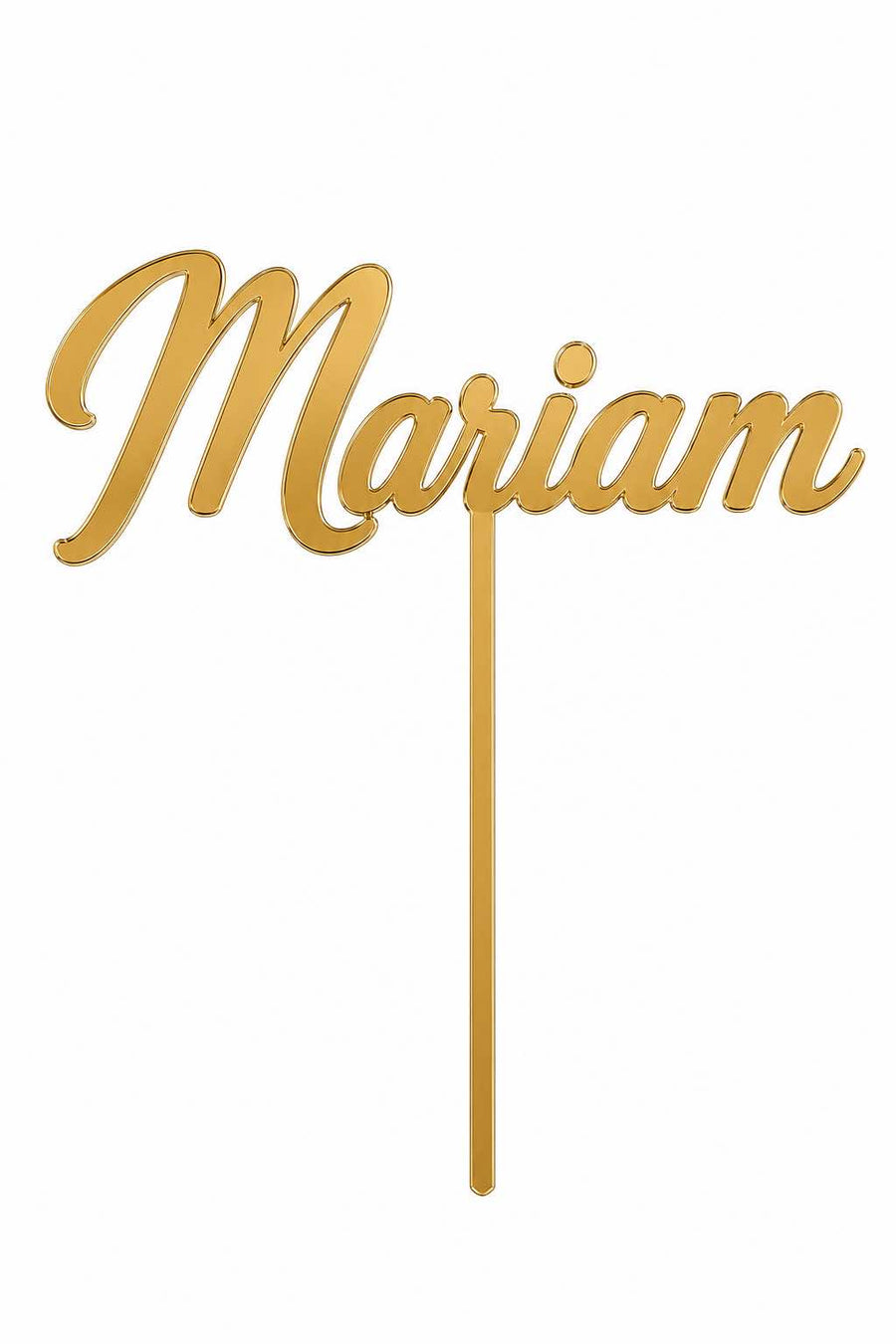 Gold mirror acrylic topper personalised with the name Mariam