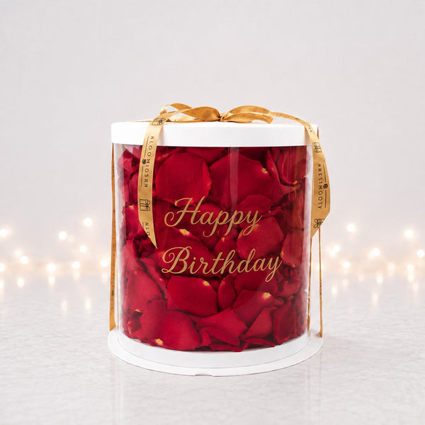 Happy Birthday Rose Petal Cake Box