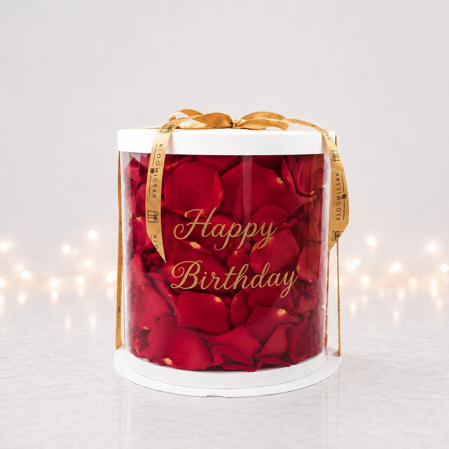 Happy Birthday Rose Petal Cake Box