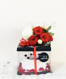 Customized Cake box with Chocolates & Roses