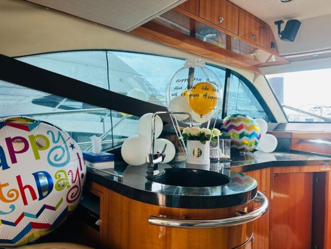 Memorable Friend Birthday Setup On Yacht