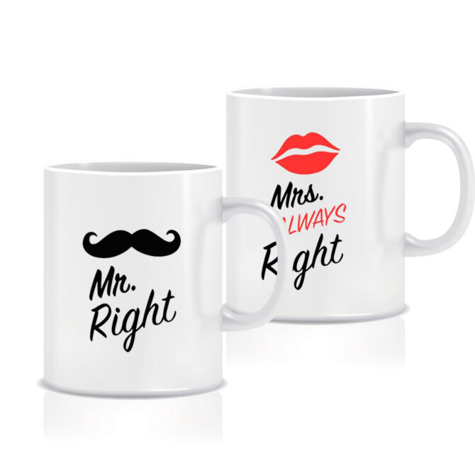 Mr & Mrs Right Mug Gift Online